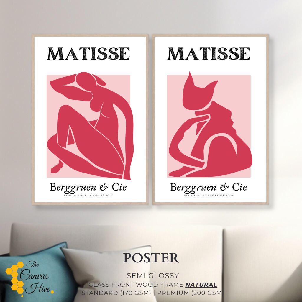 Matisse Female and Cat Duet - Set of 2  | Matisse Wall Art Prints - The Canvas Hive