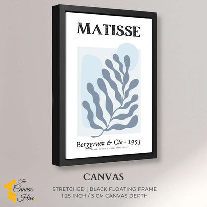 Matisse Gray Abstract Leaf  | Matisse Wall Art Prints - The Canvas Hive