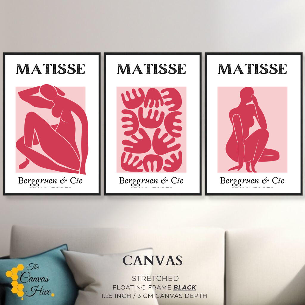 Matisse Pink Cut-outs - Set of 3  | Matisse Wall Art Prints - The Canvas Hive