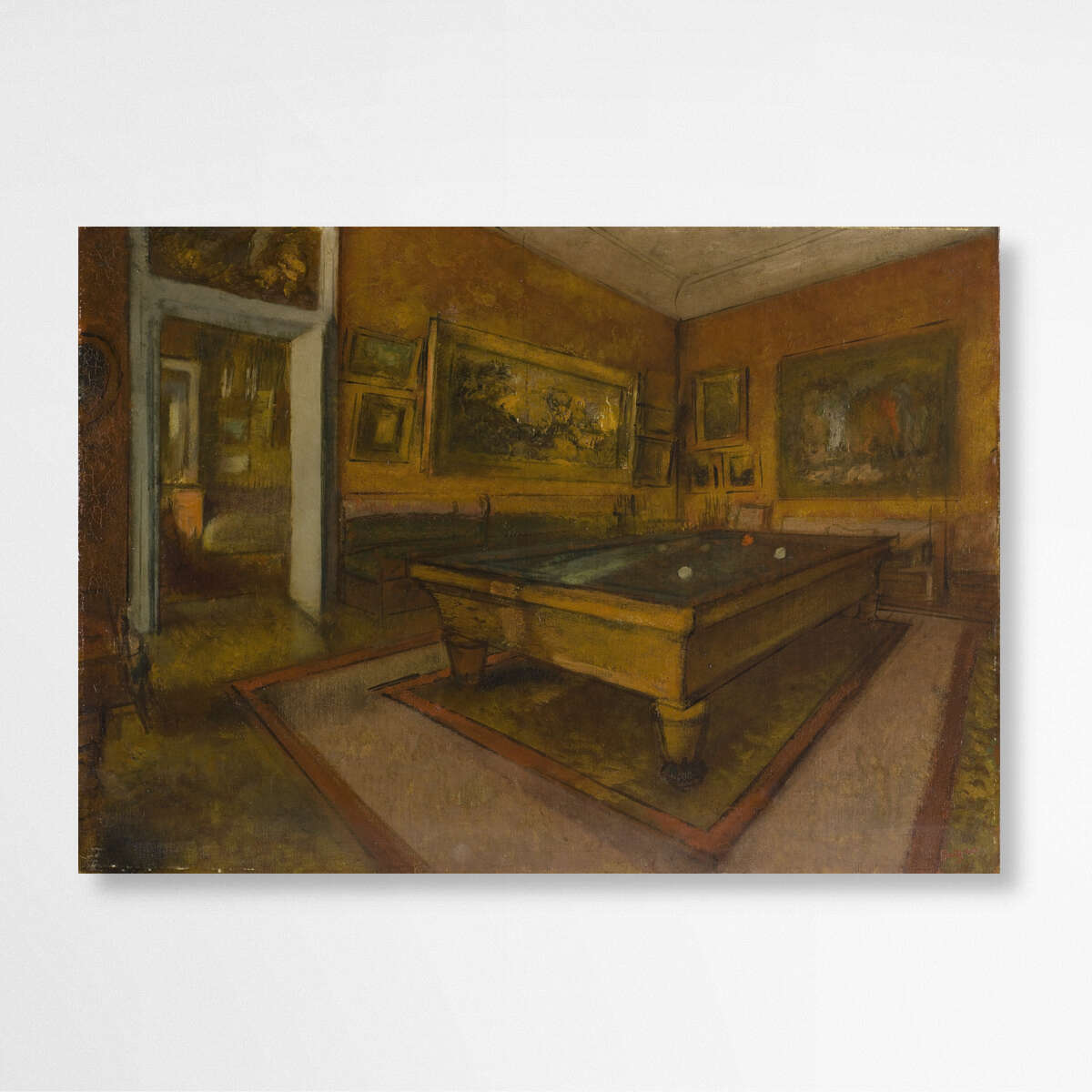 Menil-Hubert Billiard Room by Edgar Degas | Edgar Degas Wall Art Prints - The Canvas Hive