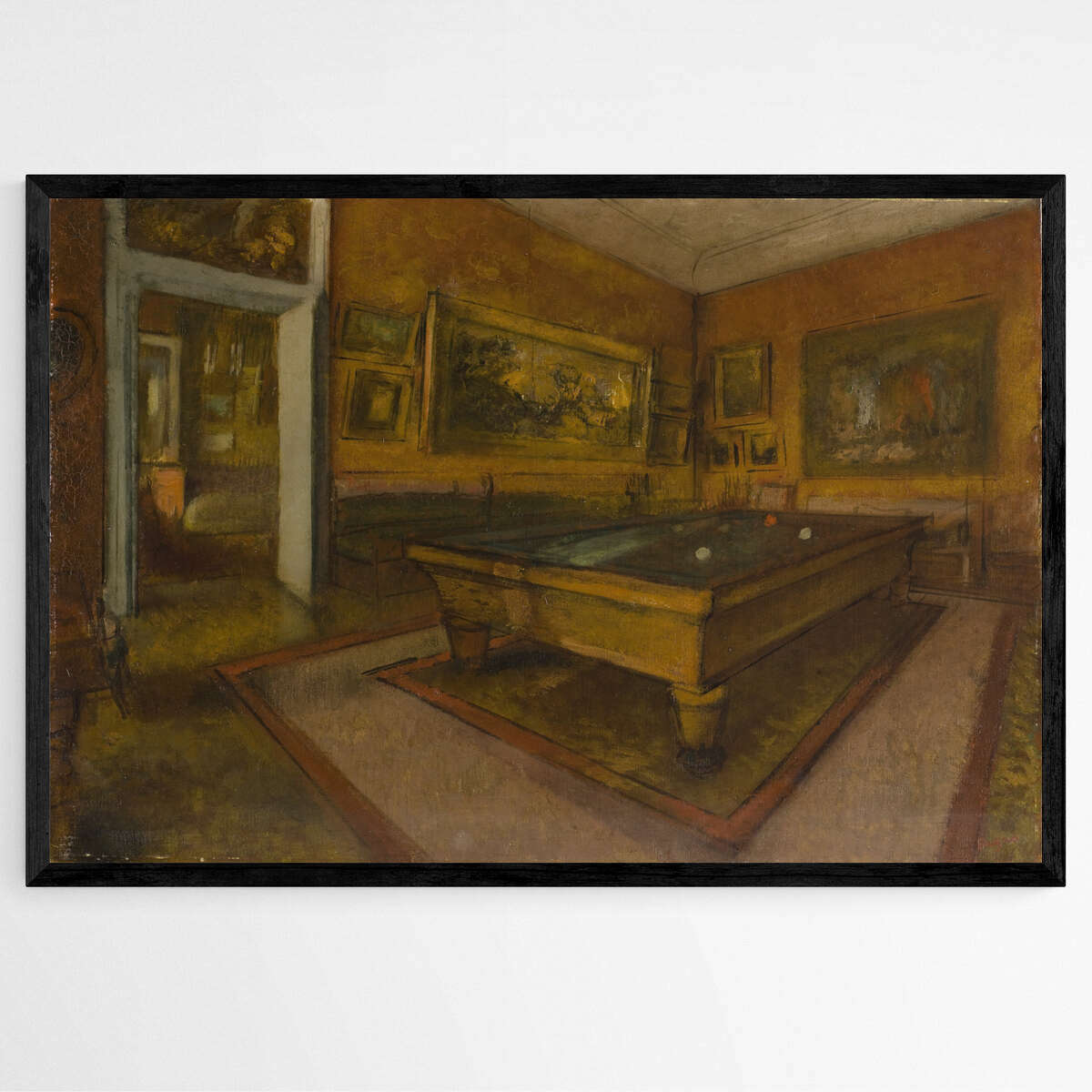 Menil-Hubert Billiard Room by Edgar Degas | Edgar Degas Wall Art Prints - The Canvas Hive