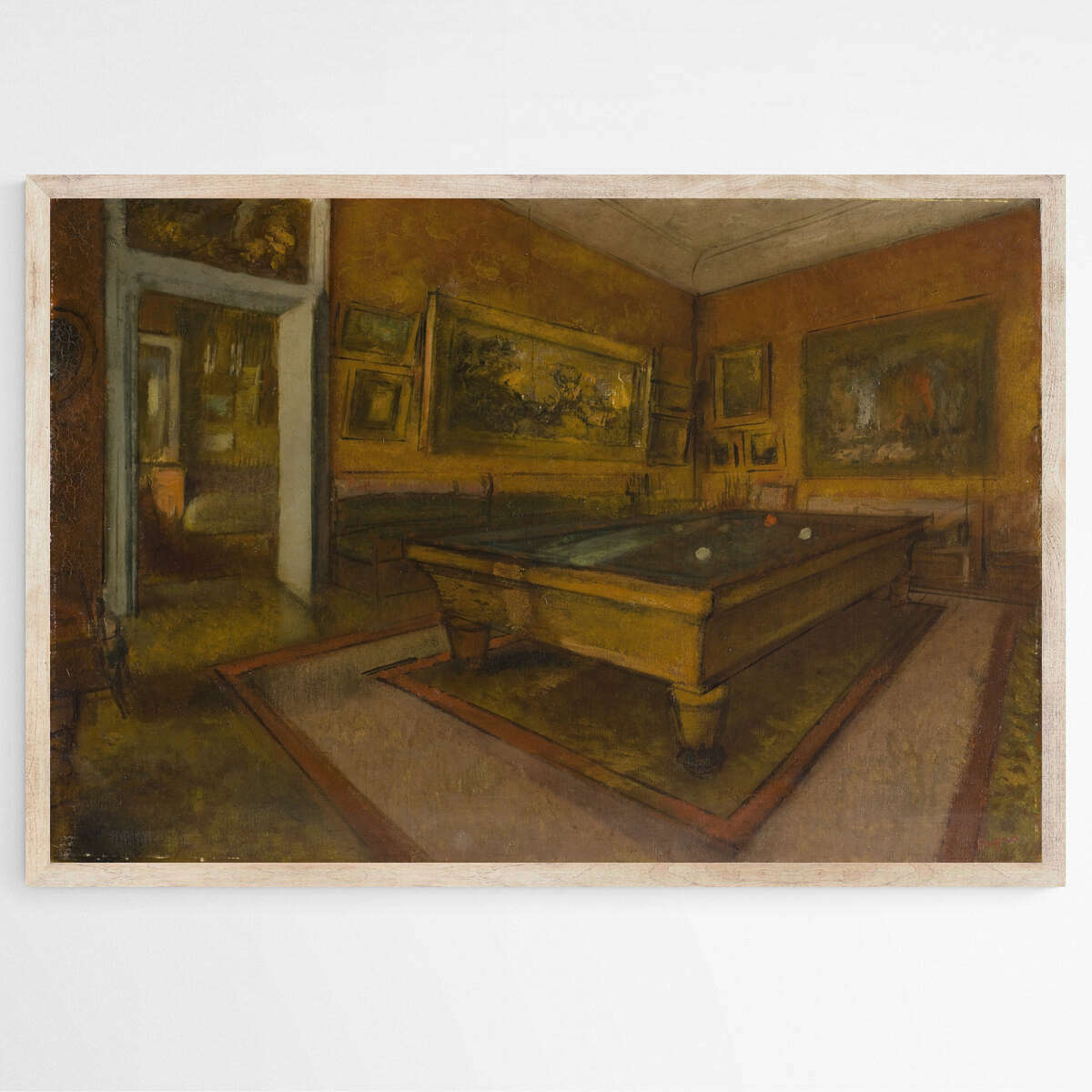 Menil-Hubert Billiard Room by Edgar Degas | Edgar Degas Wall Art Prints - The Canvas Hive