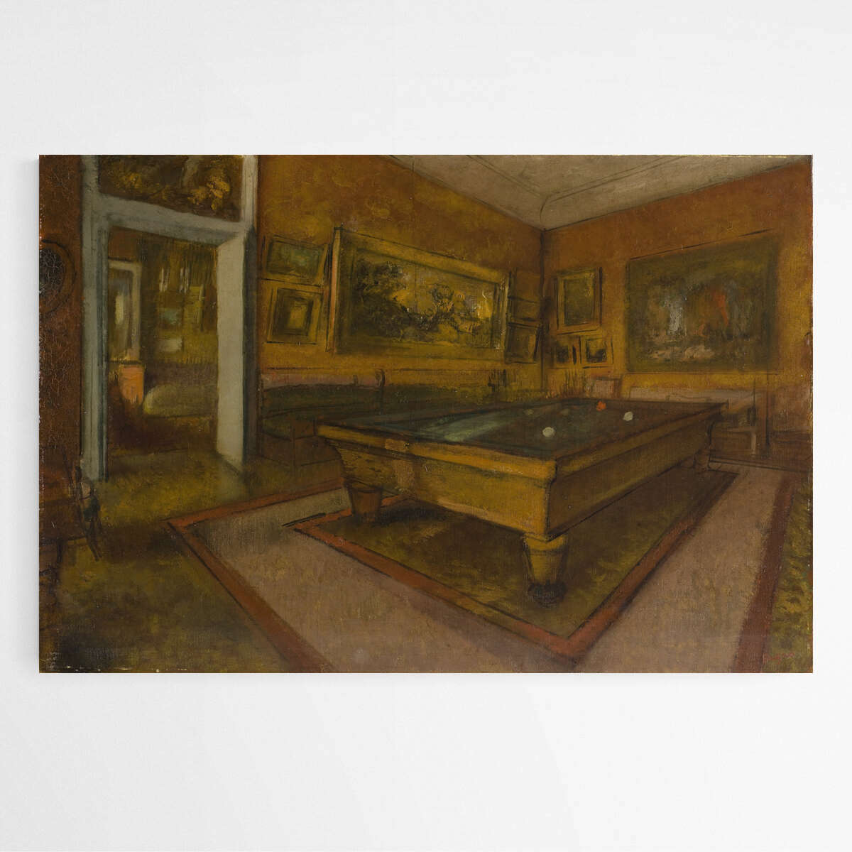 Menil-Hubert Billiard Room by Edgar Degas | Edgar Degas Wall Art Prints - The Canvas Hive