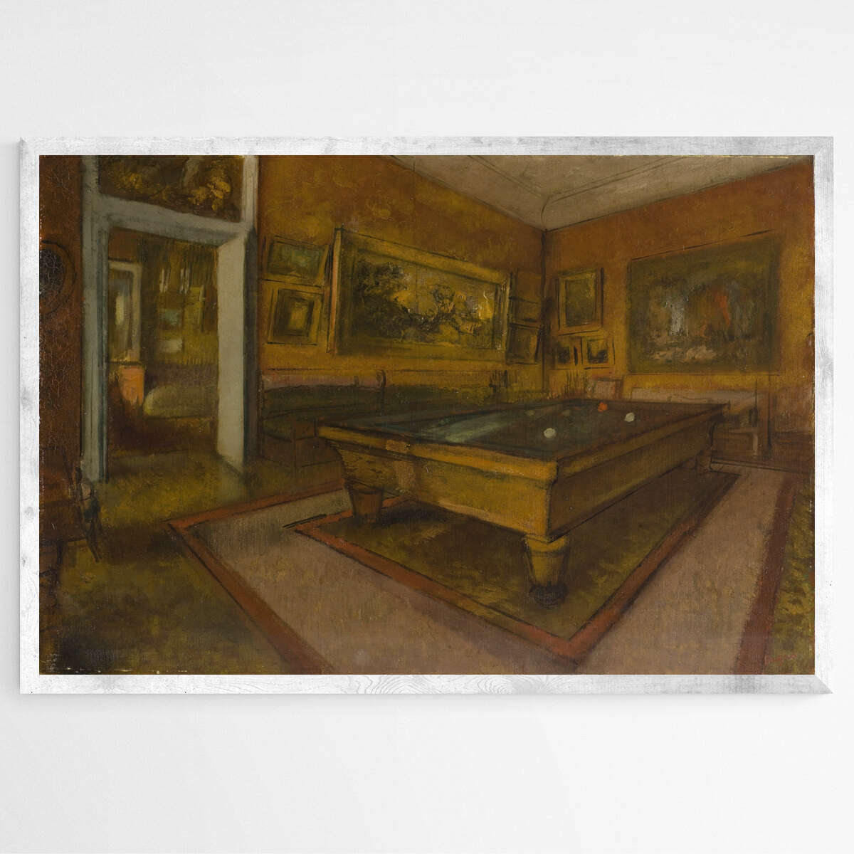 Menil-Hubert Billiard Room by Edgar Degas | Edgar Degas Wall Art Prints - The Canvas Hive