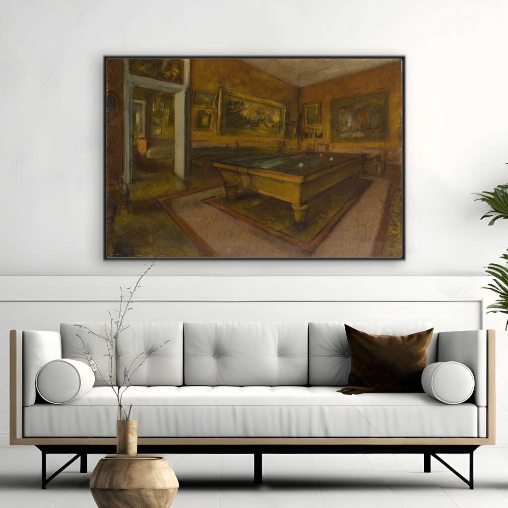 Menil-Hubert Billiard Room by Edgar Degas | Edgar Degas Wall Art Prints - The Canvas Hive