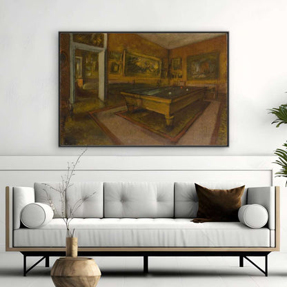 Menil-Hubert Billiard Room by Edgar Degas | Edgar Degas Wall Art Prints - The Canvas Hive