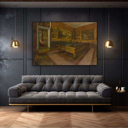 Menil-Hubert Billiard Room by Edgar Degas | Edgar Degas Wall Art Prints - The Canvas Hive