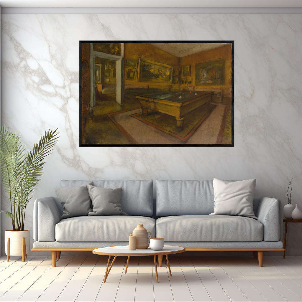 Menil-Hubert Billiard Room by Edgar Degas | Edgar Degas Wall Art Prints - The Canvas Hive