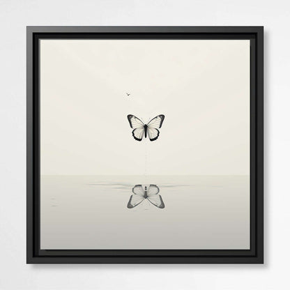 Minimalist Butterfly Reflection | Animals Wall Art Prints - The Canvas Hive