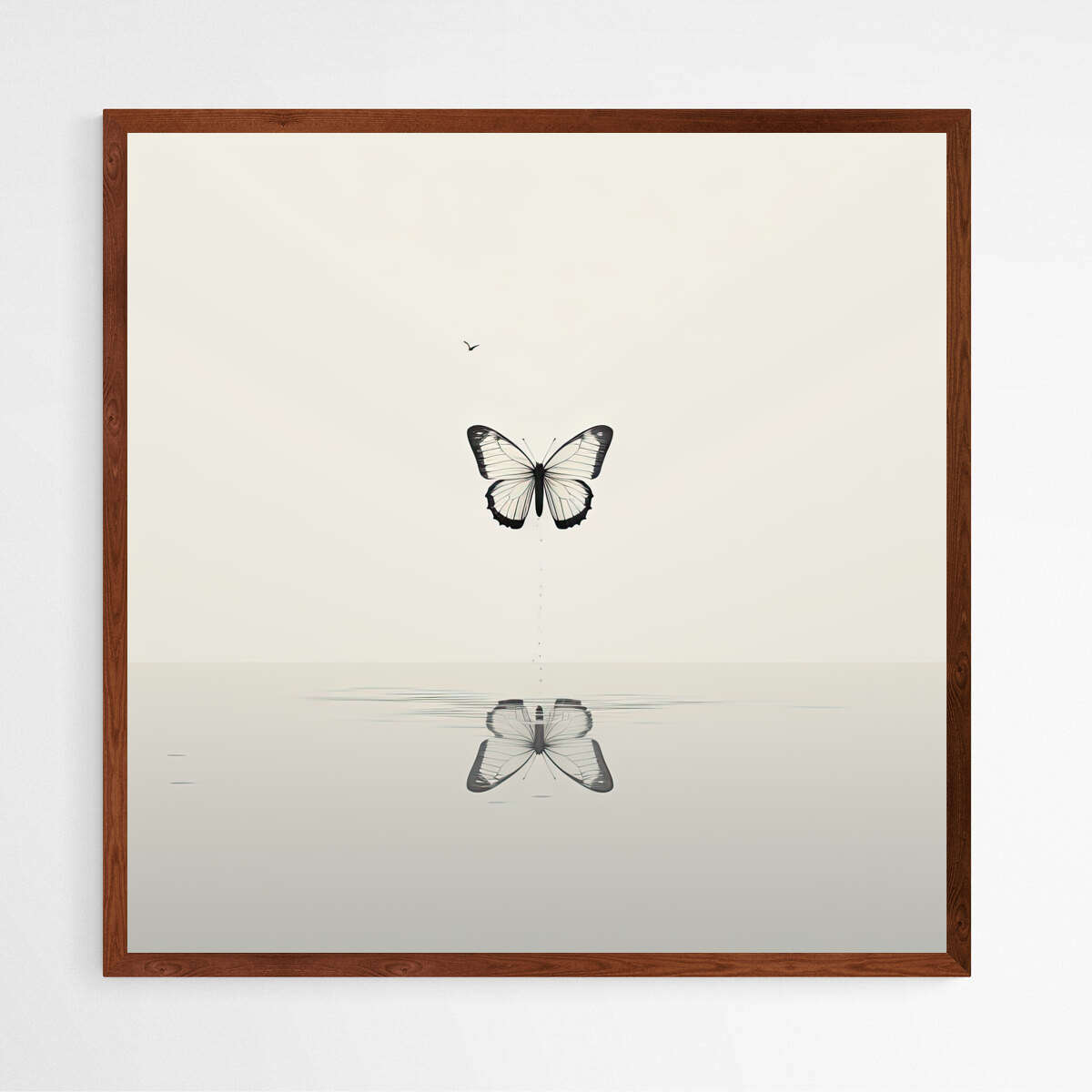 Minimalist Butterfly Reflection | Animals Wall Art Prints - The Canvas Hive