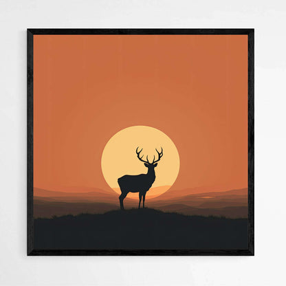Minimalist Deer Silhouette | Animals Wall Art Prints - The Canvas Hive