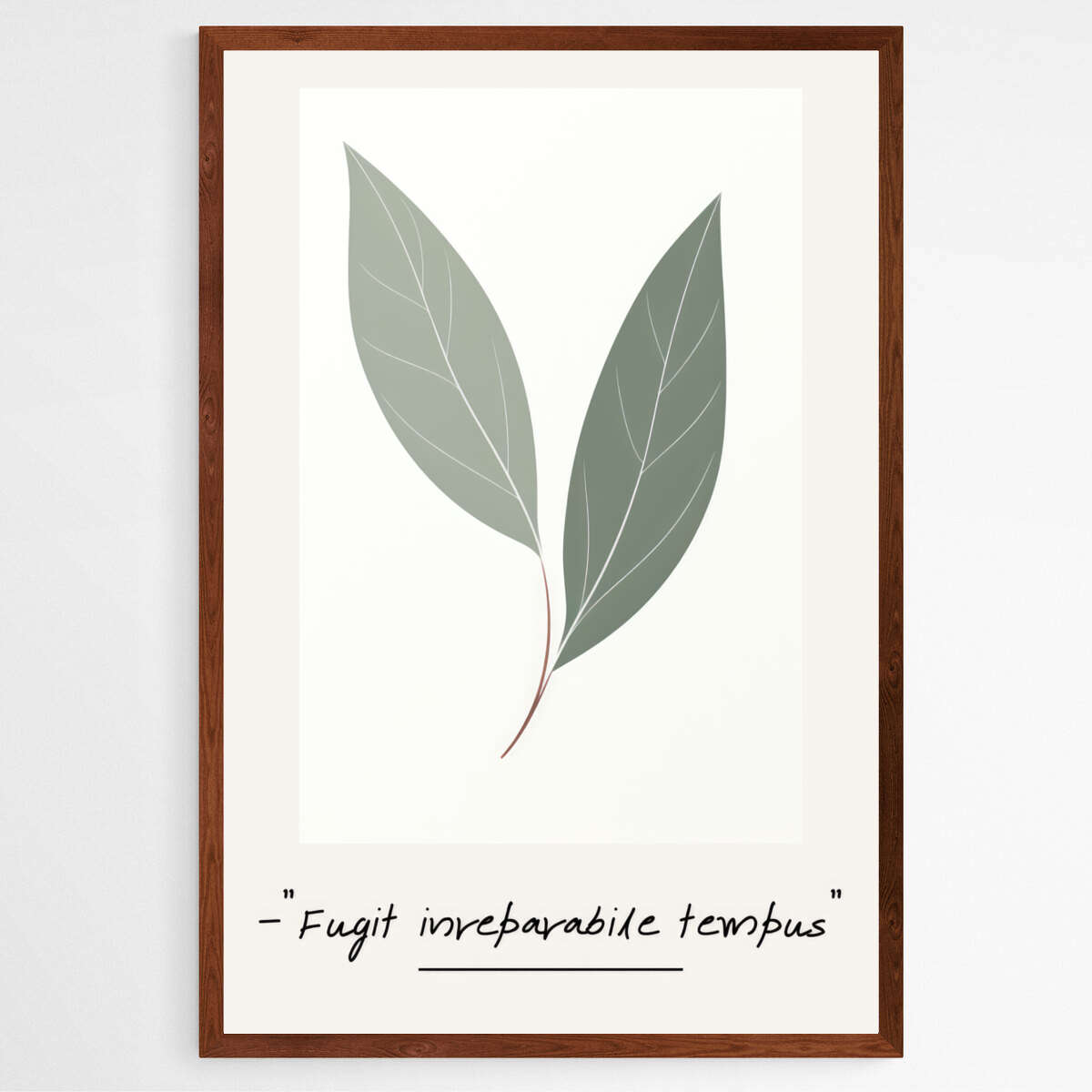 Minimalist Leaves - Fugit Inreparabile Tempus | Minimalist Wall Art Prints - The Canvas Hive
