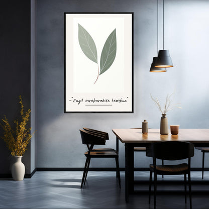 Minimalist Leaves - Fugit Inreparabile Tempus | Minimalist Wall Art Prints - The Canvas Hive