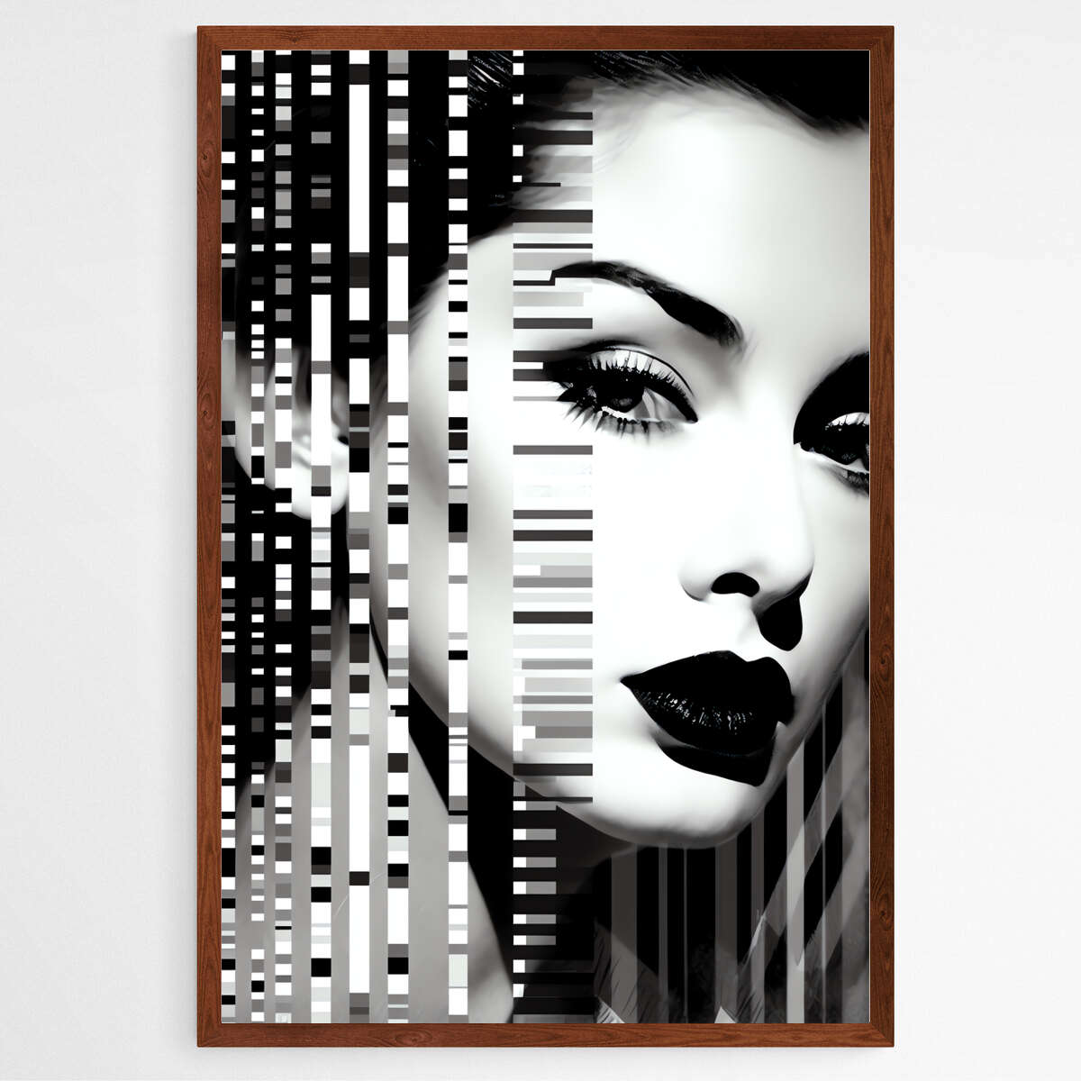 Monochrome Gaze Girl Portrait | Pop Art Wall Art Prints - The Canvas Hive