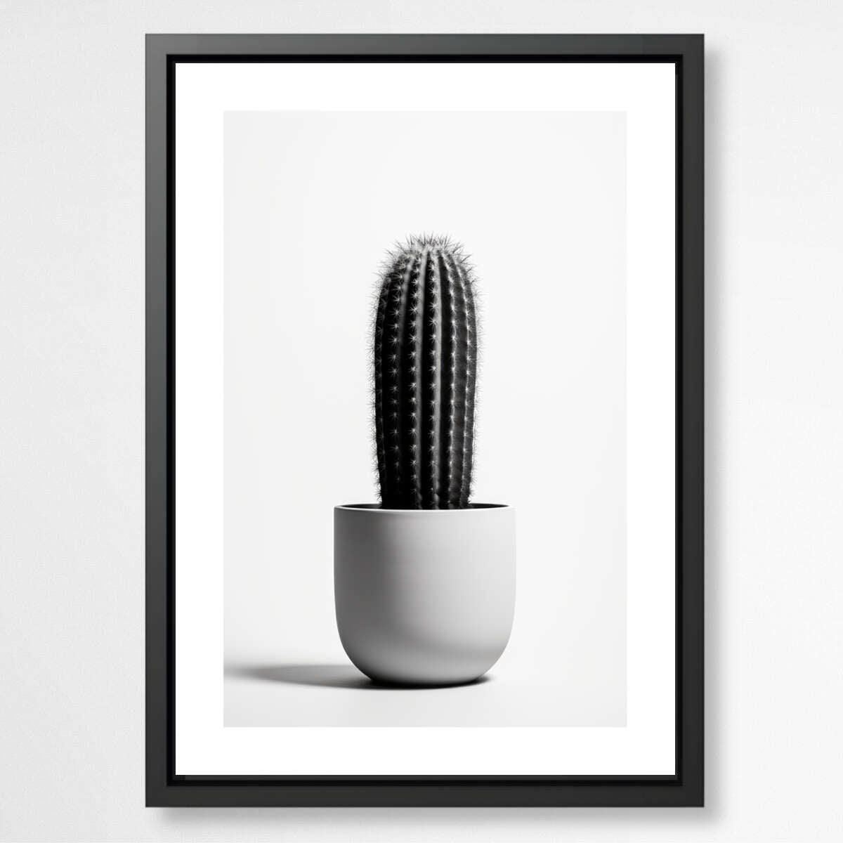 Monochromic Cactus Pot | Minimalist Wall Art Prints - The Canvas Hive