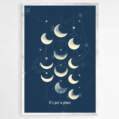 Moon and Stars - It's Just a Phase | Minimalist Wall Art Prints - The Canvas Hive