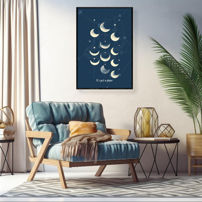 Moon and Stars - It's Just a Phase | Minimalist Wall Art Prints - The Canvas Hive