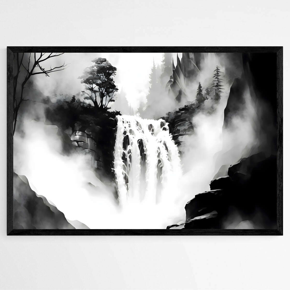 Mystic Waterfall | Abstract Wall Art Prints - The Canvas Hive