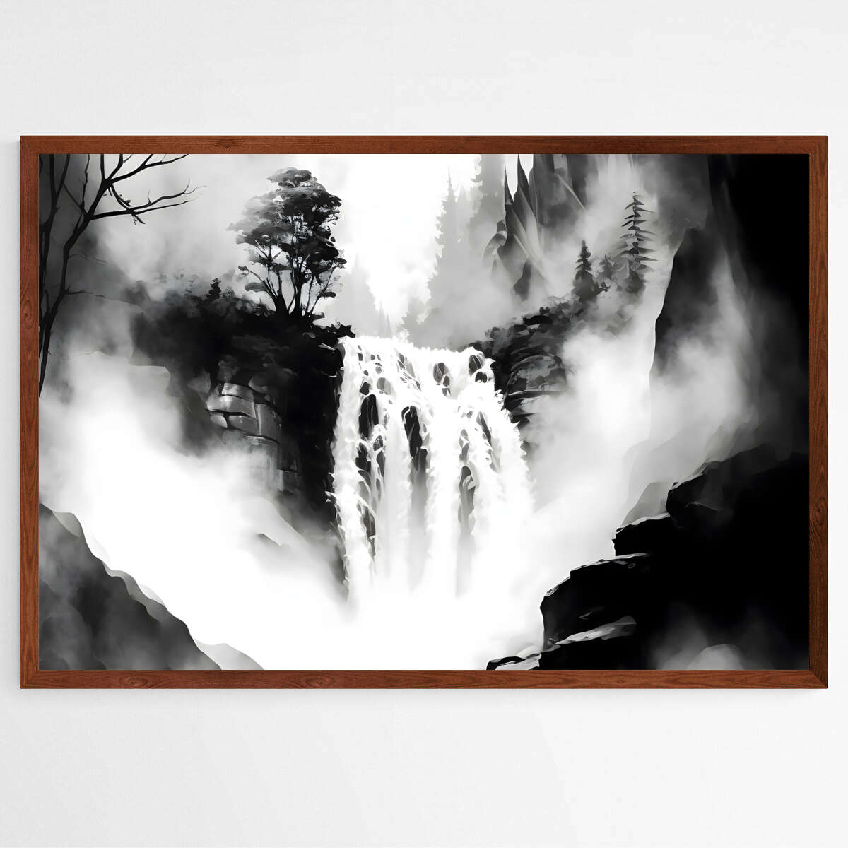 Mystic Waterfall | Abstract Wall Art Prints - The Canvas Hive