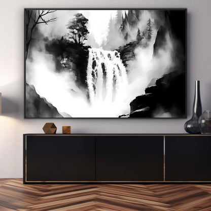 Mystic Waterfall | Abstract Wall Art Prints - The Canvas Hive