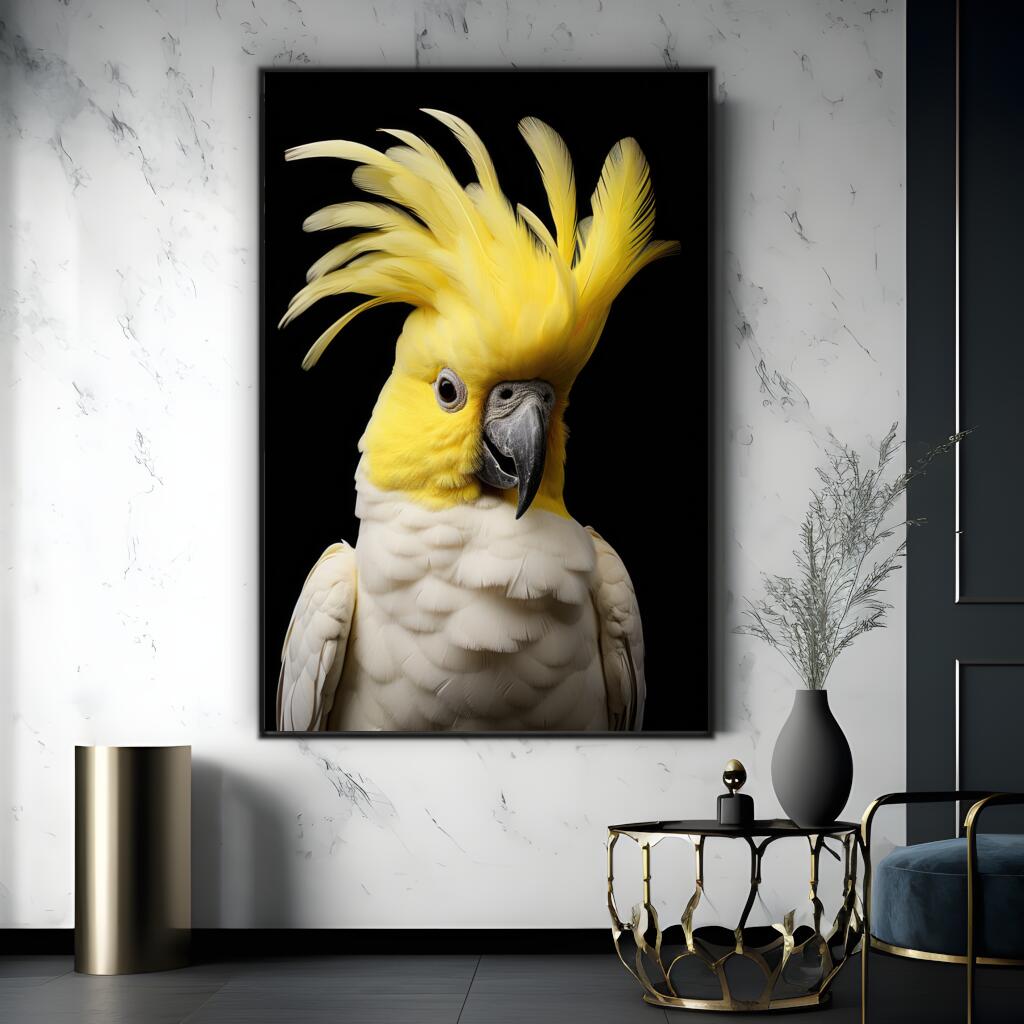 Native Australian Cockatoo in Radiant Contrast | Australiana Wall Art Prints - The Canvas Hive