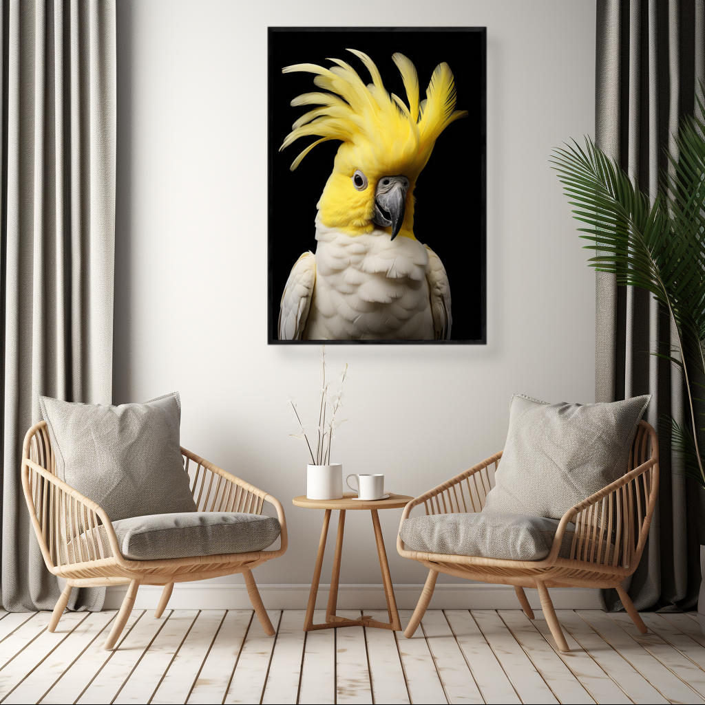 Native Australian Cockatoo in Radiant Contrast | Australiana Wall Art Prints - The Canvas Hive