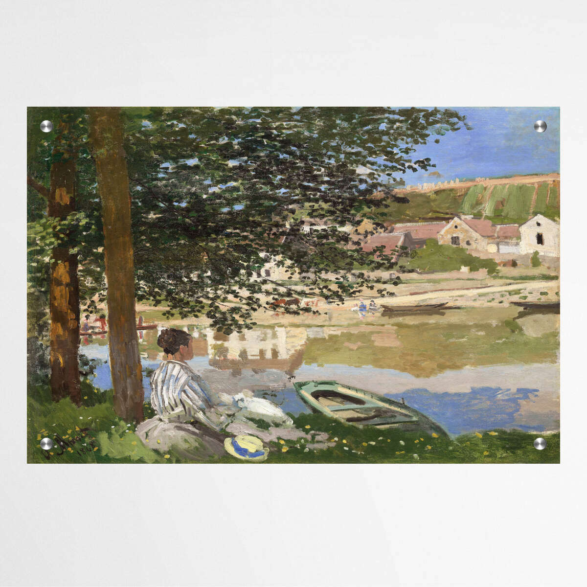On the Bank of the Seine by Claude Monet | Claude Monet Wall Art Prints - The Canvas Hive