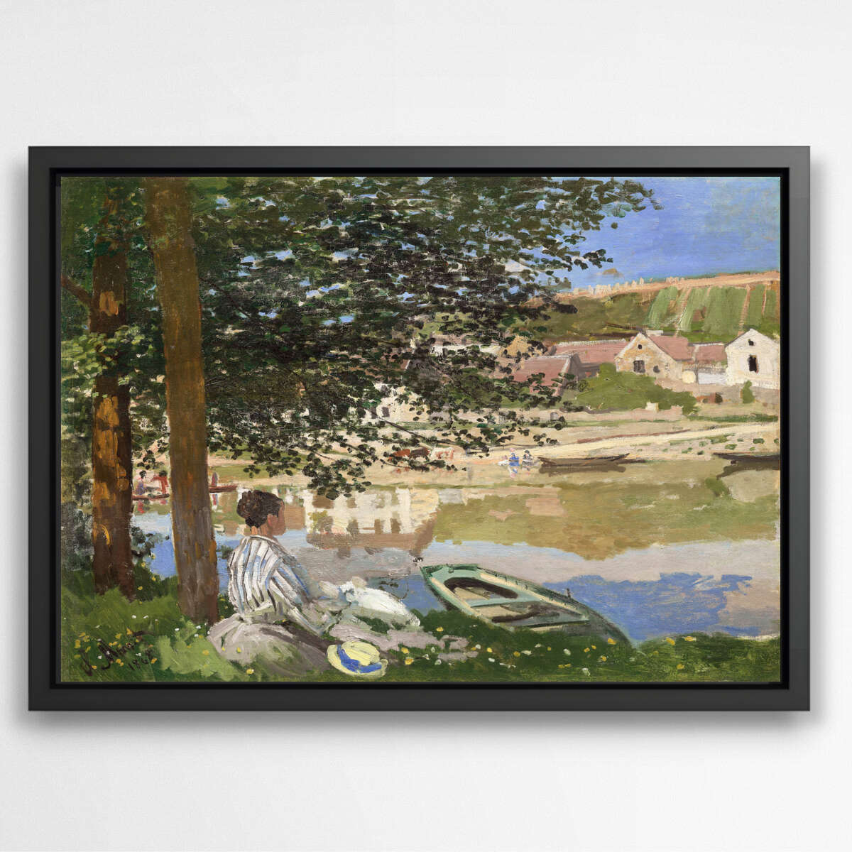 On the Bank of the Seine by Claude Monet | Claude Monet Wall Art Prints - The Canvas Hive