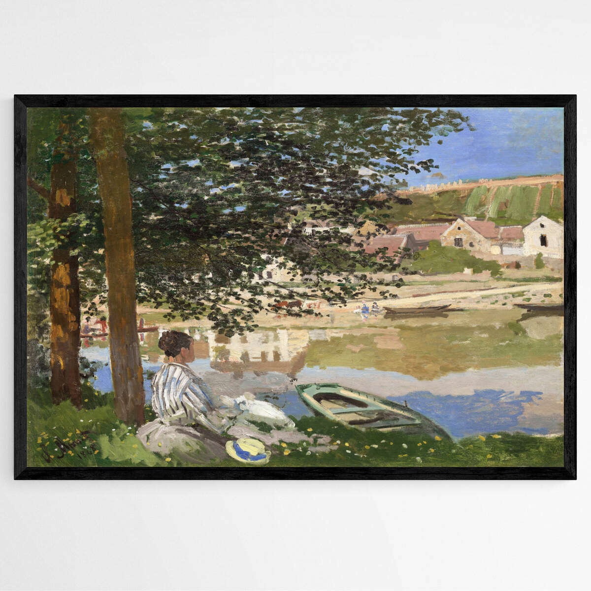 On the Bank of the Seine by Claude Monet | Claude Monet Wall Art Prints - The Canvas Hive