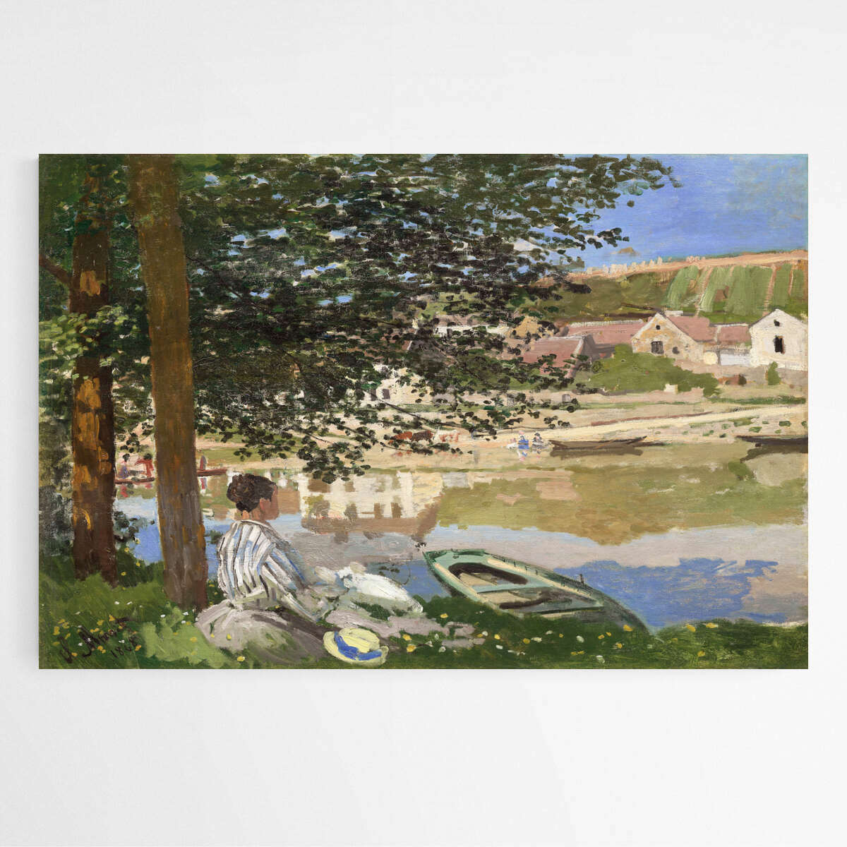 On the Bank of the Seine by Claude Monet | Claude Monet Wall Art Prints - The Canvas Hive