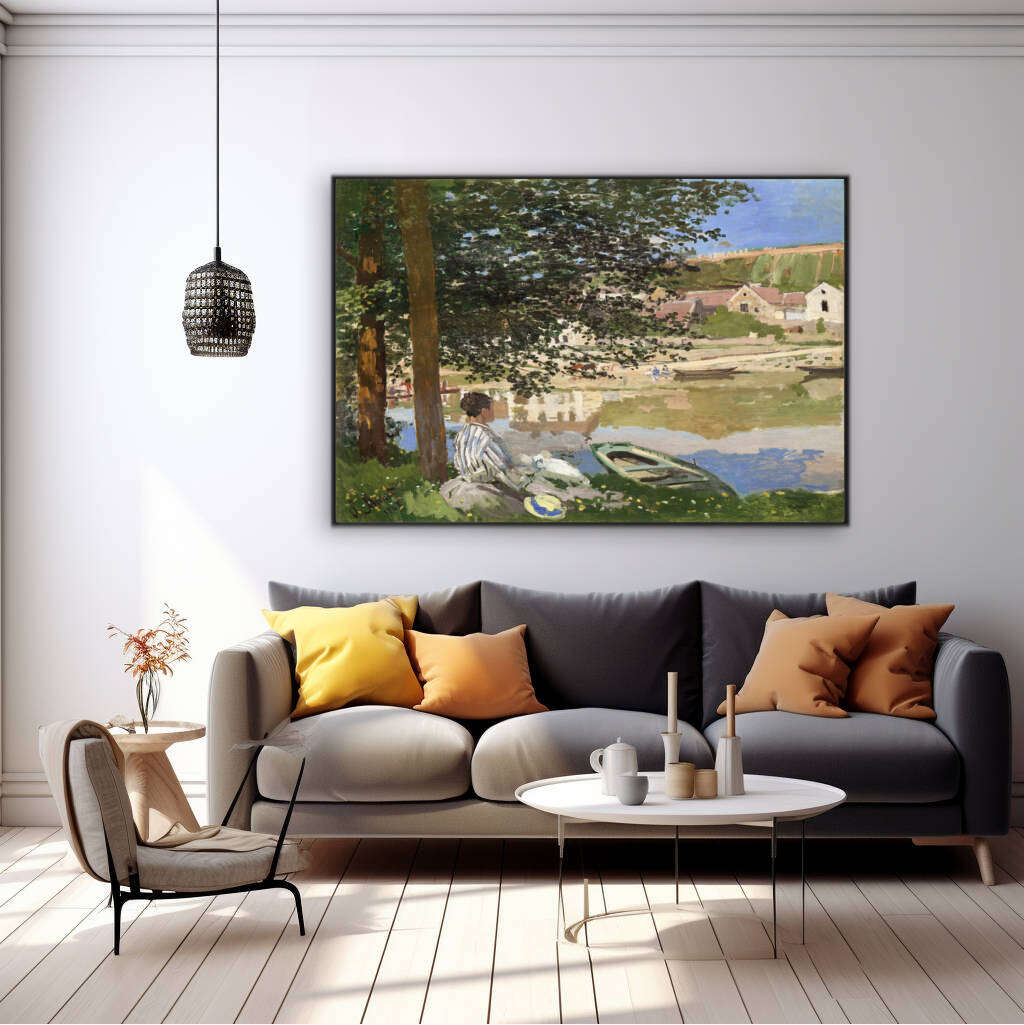 On the Bank of the Seine by Claude Monet | Claude Monet Wall Art Prints - The Canvas Hive