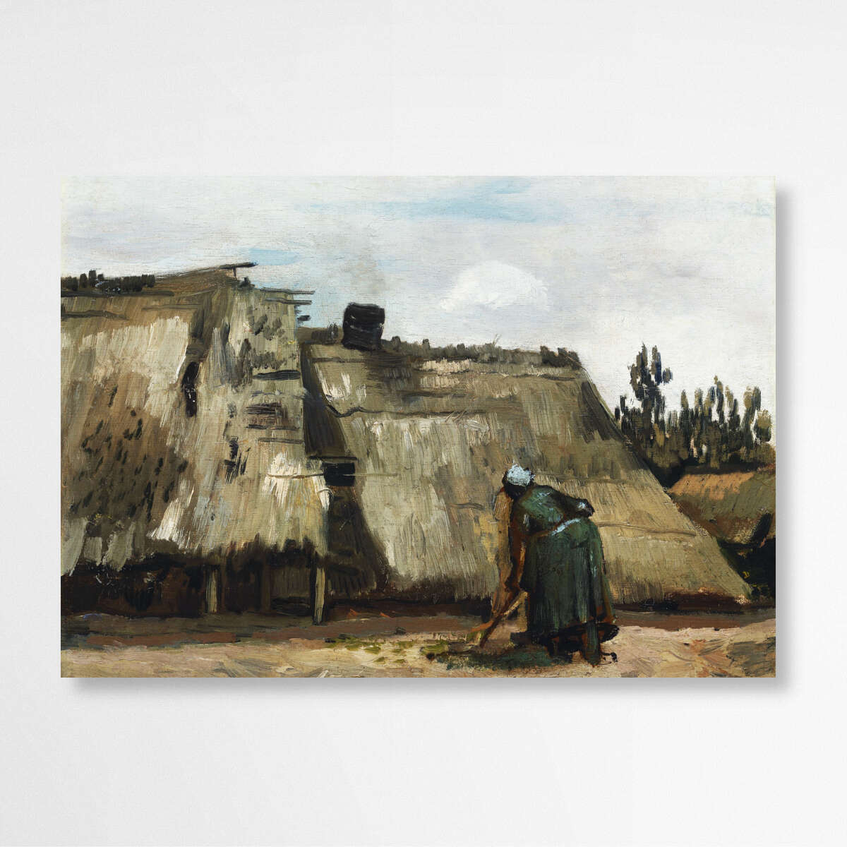 Peasant Woman Digging by Vincent Van Gogh | Vincent Van Gogh Wall Art Prints - The Canvas Hive