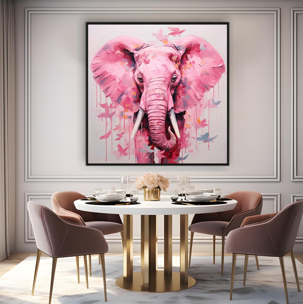 Pink Elephant | Animals Wall Art Prints - The Canvas Hive