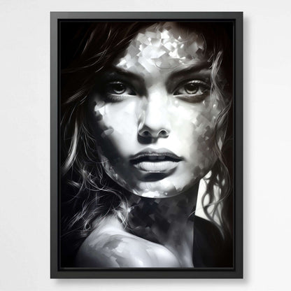 Portrait of a Girl Monochrome | Abstract Wall Art Prints - The Canvas Hive