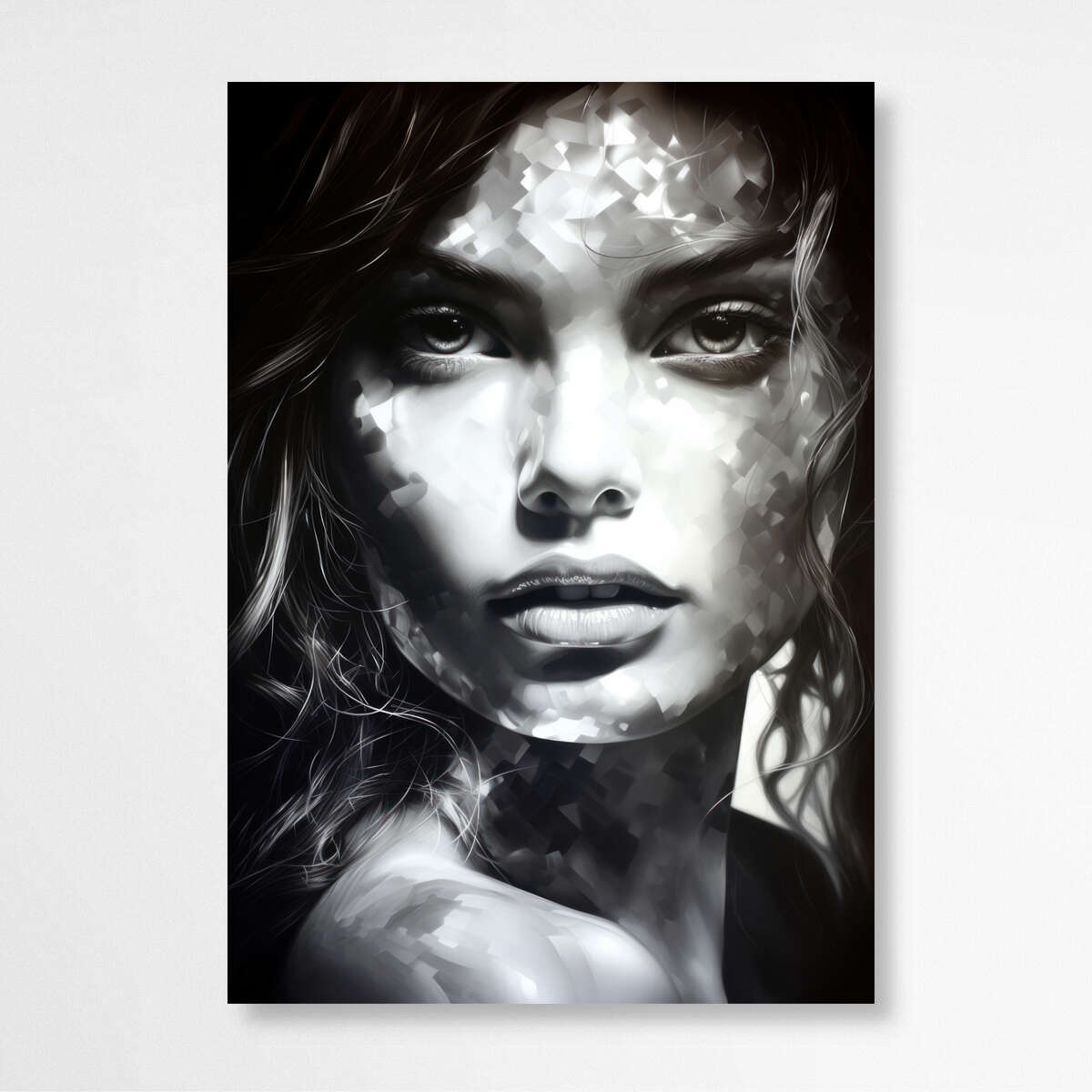 Portrait of a Girl Monochrome | Abstract Wall Art Prints - The Canvas Hive