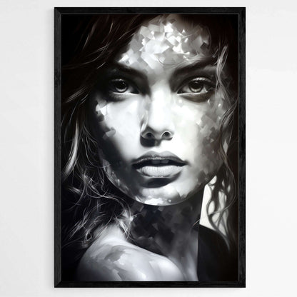 Portrait of a Girl Monochrome | Abstract Wall Art Prints - The Canvas Hive