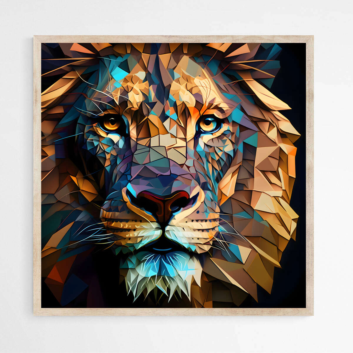 Prismatic King Lion | Animals Wall Art Prints - The Canvas Hive