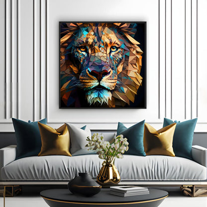 Prismatic King Lion | Animals Wall Art Prints - The Canvas Hive