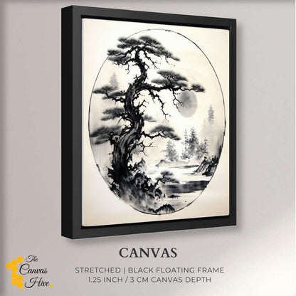 Pristine Pine Sumi E | Japanese Wall Art Prints - The Canvas Hive
