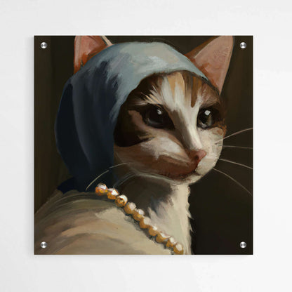 Purrfection in Pearls Cat| Animals Wall Art Prints - The Canvas Hive