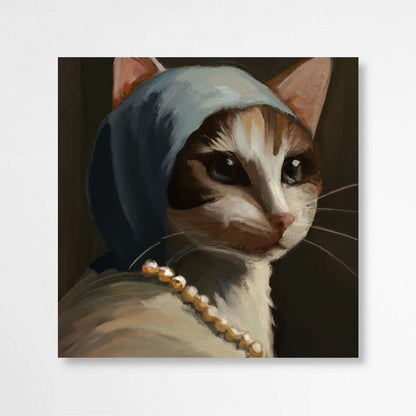 Purrfection in Pearls Cat| Animals Wall Art Prints - The Canvas Hive