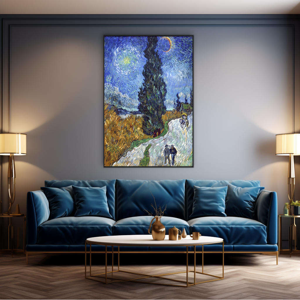 Road with Cypress and Star by Vincent Van Gogh | Vincent Van Gogh Wall Art Prints - The Canvas Hive