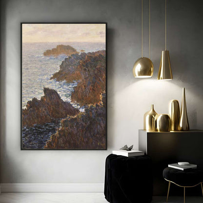 Rocks at Belle-Isle by Claude Monet | Claude Monet Wall Art Prints - The Canvas Hive