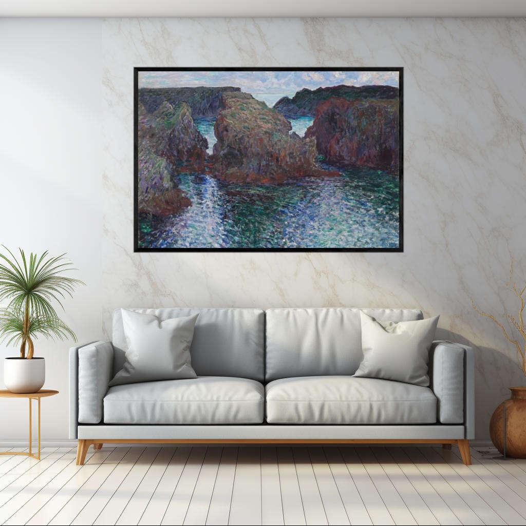 Rocks at Port-Goulphar by Claude Monet | Claude Monet Wall Art Prints - The Canvas Hive