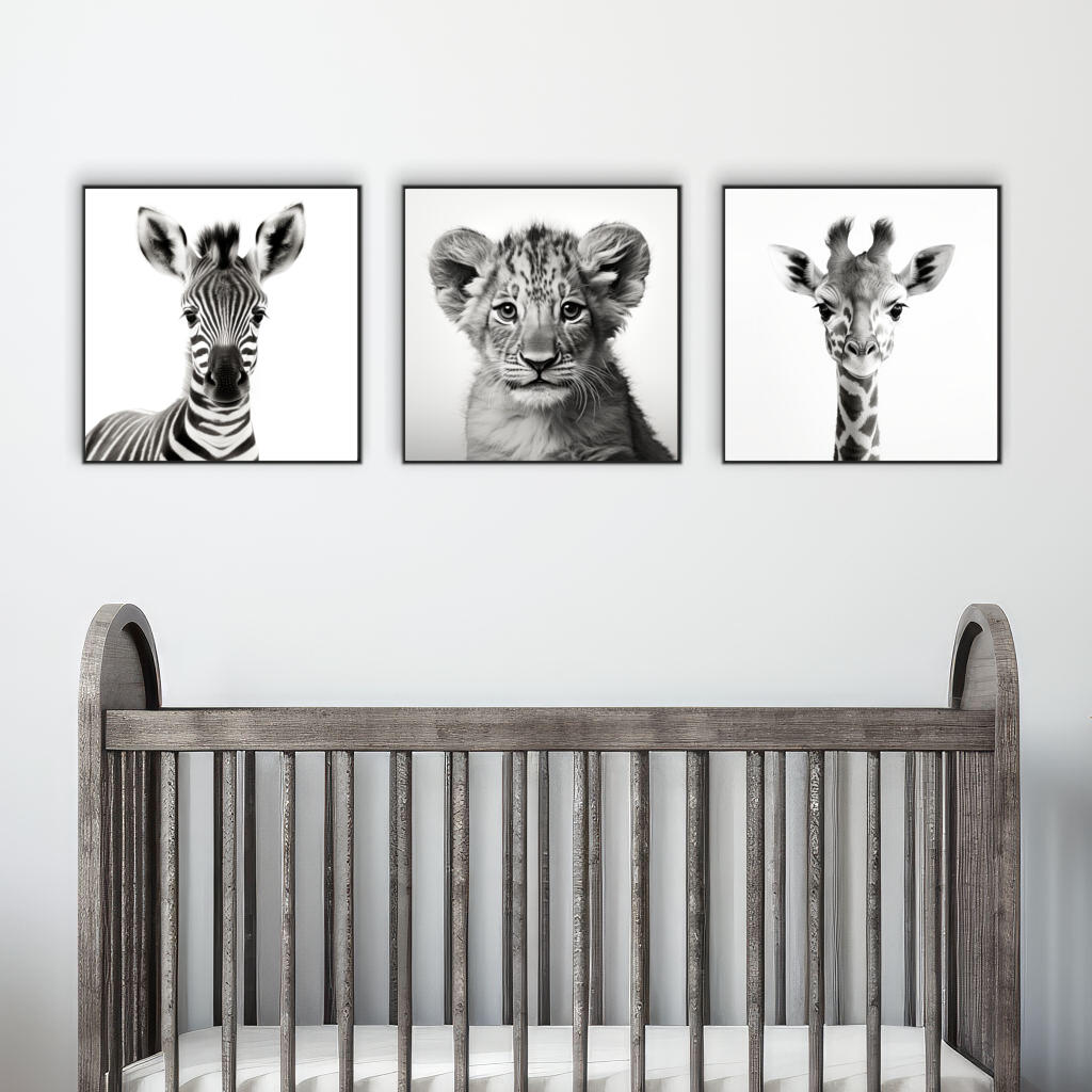 Baby Nursery Prints Custom Set of 3 | Nursery | Canvas Prints Wall Art - The Canvas Hive