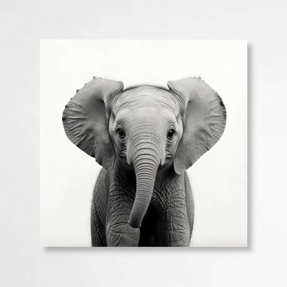 Safari Baby Animal Elephant Black & White | Nursery Wall Art Prints - The Canvas Hive