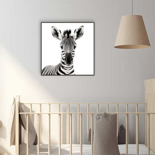 Safari Baby Animal Zebra Black & White | Nursery Wall Art Prints - The Canvas Hive