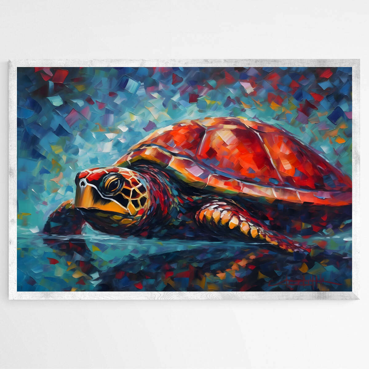 Scarlet Turtle Serenity | Sea Life Wall Art Prints - The Canvas Hive