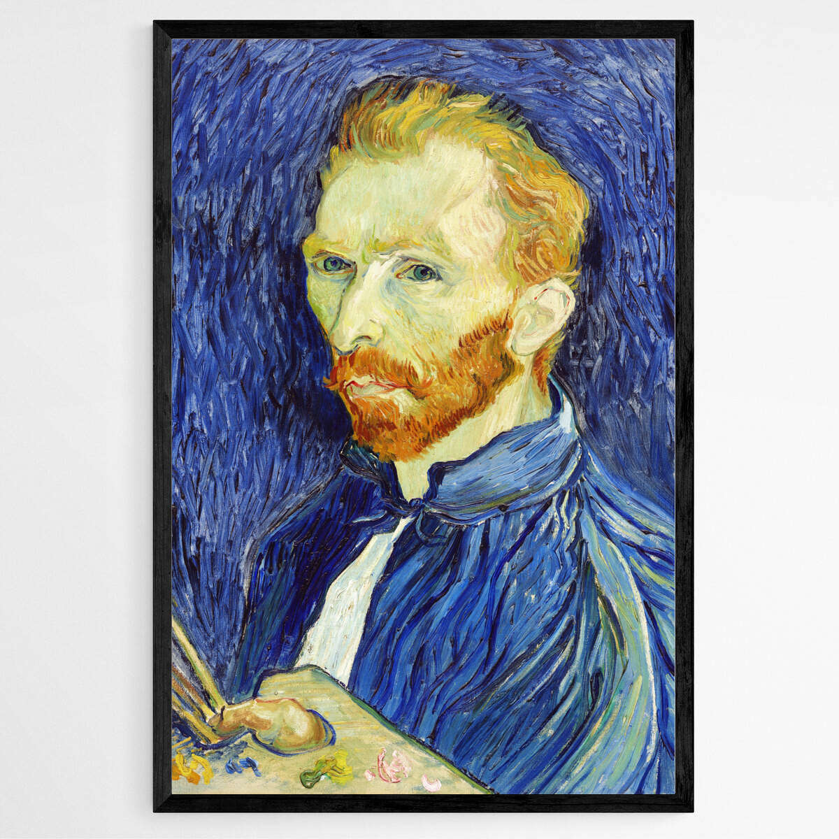 Self Portrait Blue Tone by Vincent Van Gogh | Vincent Van Gogh Wall Art Prints - The Canvas Hive