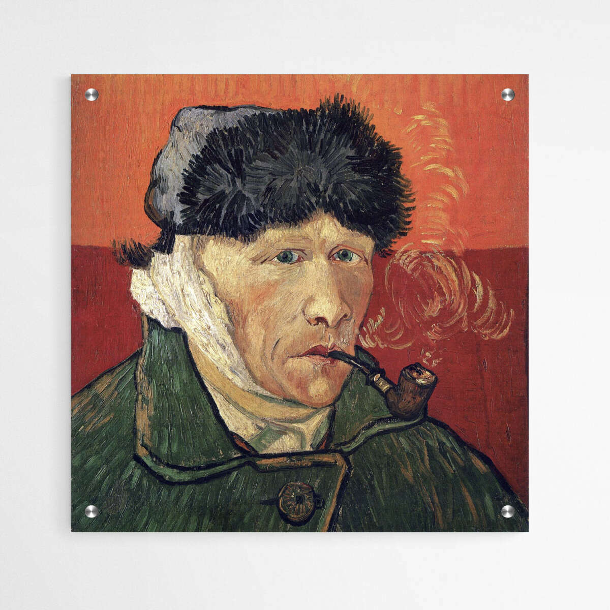 Self Portrait with Bandaged Ear and Pipe by Vincent Van Gogh | Vincent Van Gogh Wall Art Prints - The Canvas Hive